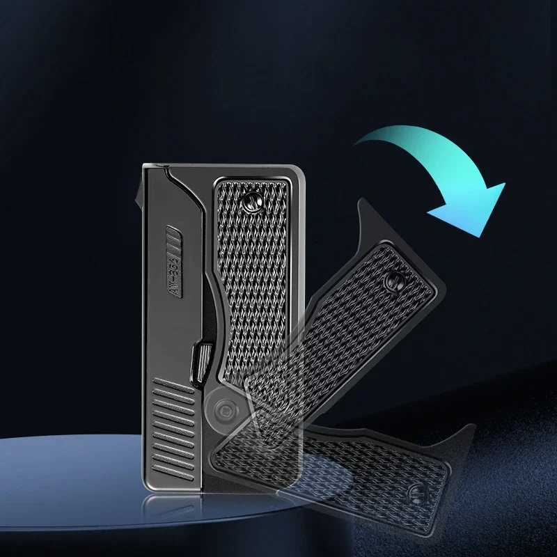 New Windproof Gas-Electric Plasma Type C USB Rechargeable Lighter Gift Men Folding Gun Butane Torch Turbo Jet Flame Cigar Lighter Y250228