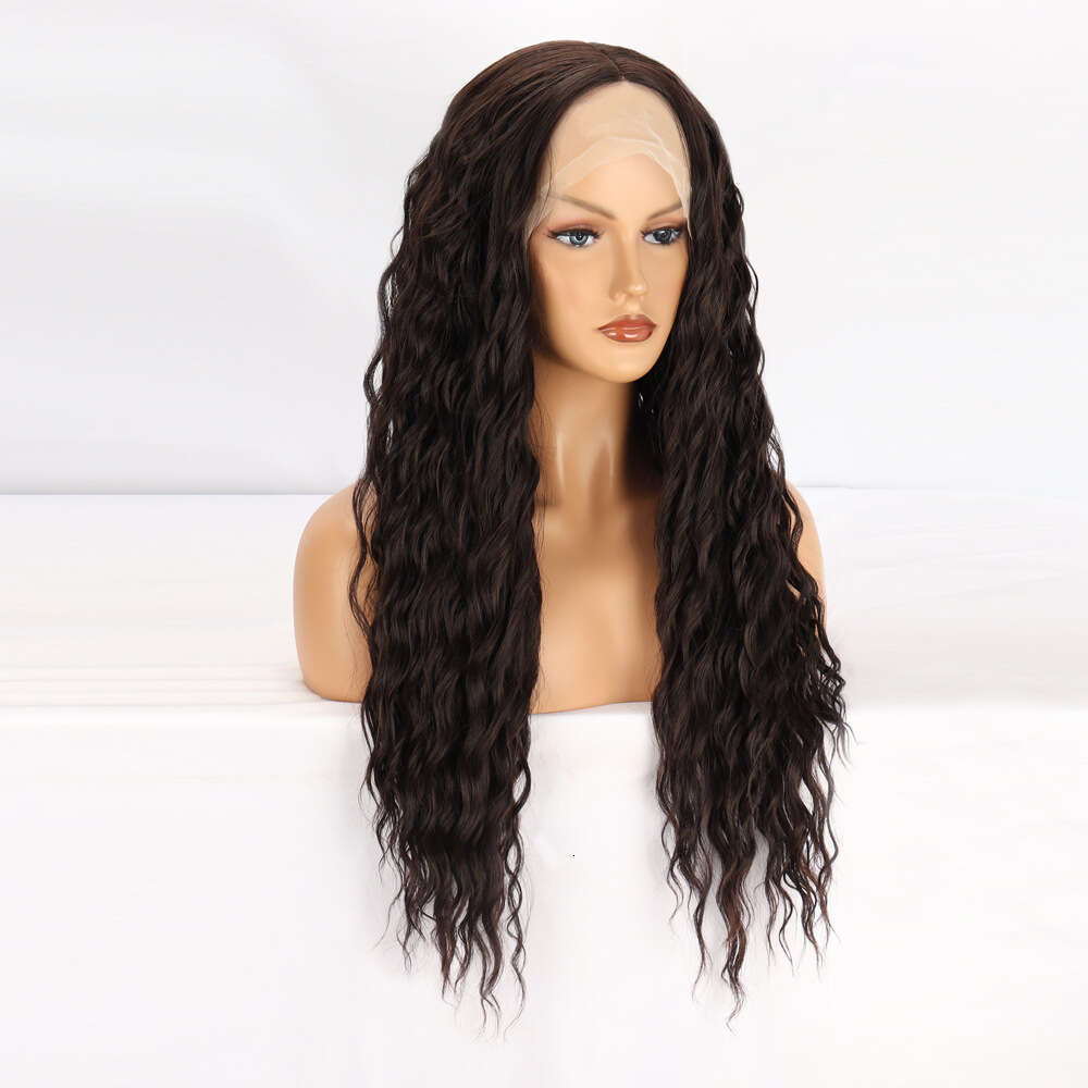 HD Front Lace Wig Front Lace Wig Women S Hand Wrapped Tube Small Curly Hair Synthetic Full Head Cover Lace Wig Gradient Brown