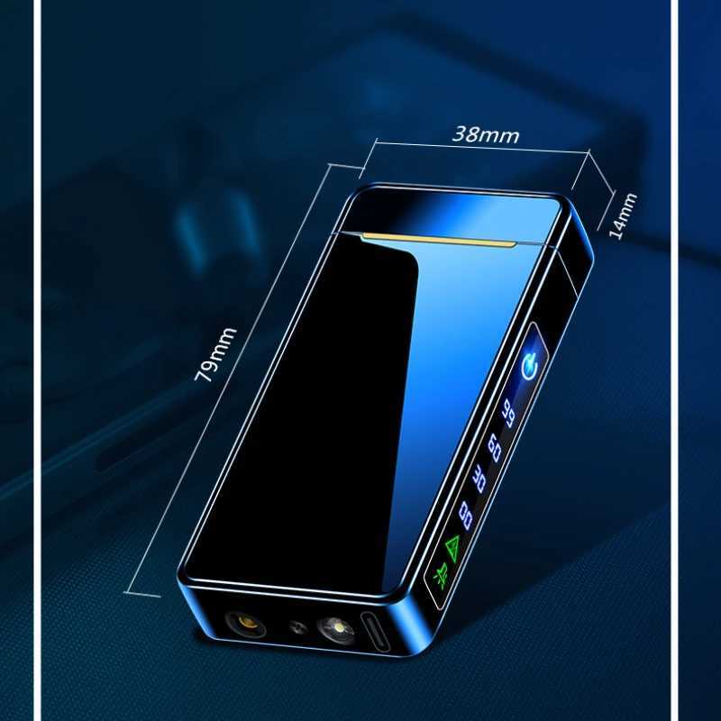 New 2024 Metal USB Windproof Lighter Torch Jet Dual Plasma Arc Lighter Gas Electric Butane Rechargeable Pipe Cigar Lighter Y250228