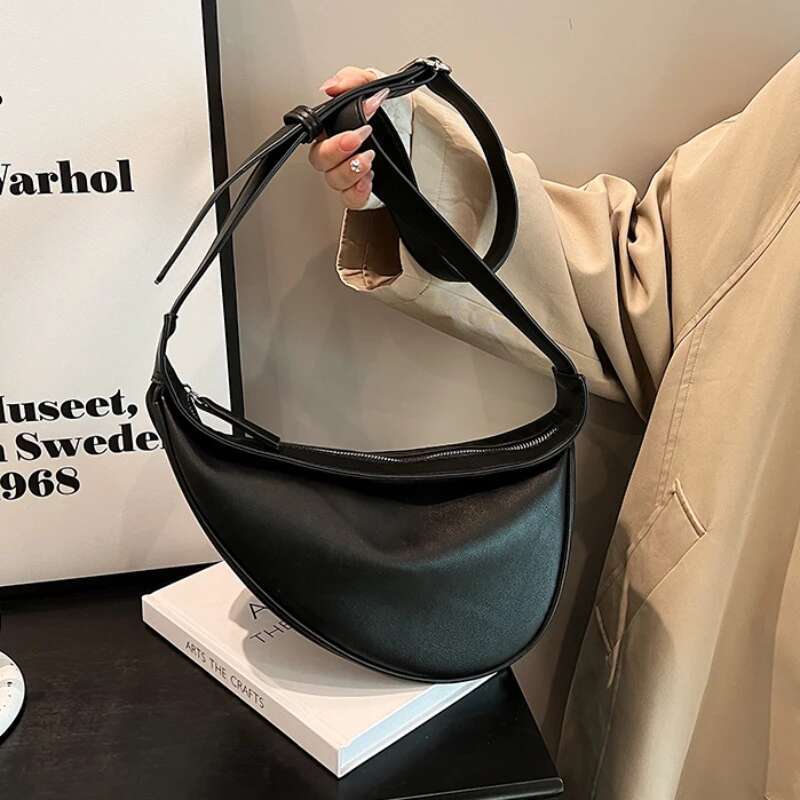 Sewing Thread Shoulder Zipper Women's Bags new style5 Hot Sale PU High Capacity Handbag Solid Saddle Splicing Bolsas De Mujer