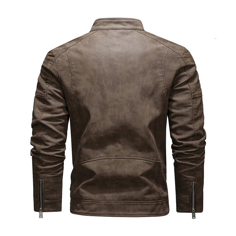 2023 Military Leather Jacket Men Winter Fleece Warm Zipper Motorcycle Coats Mens Fashion Biker PU Jackets Slim Overcoat 250225