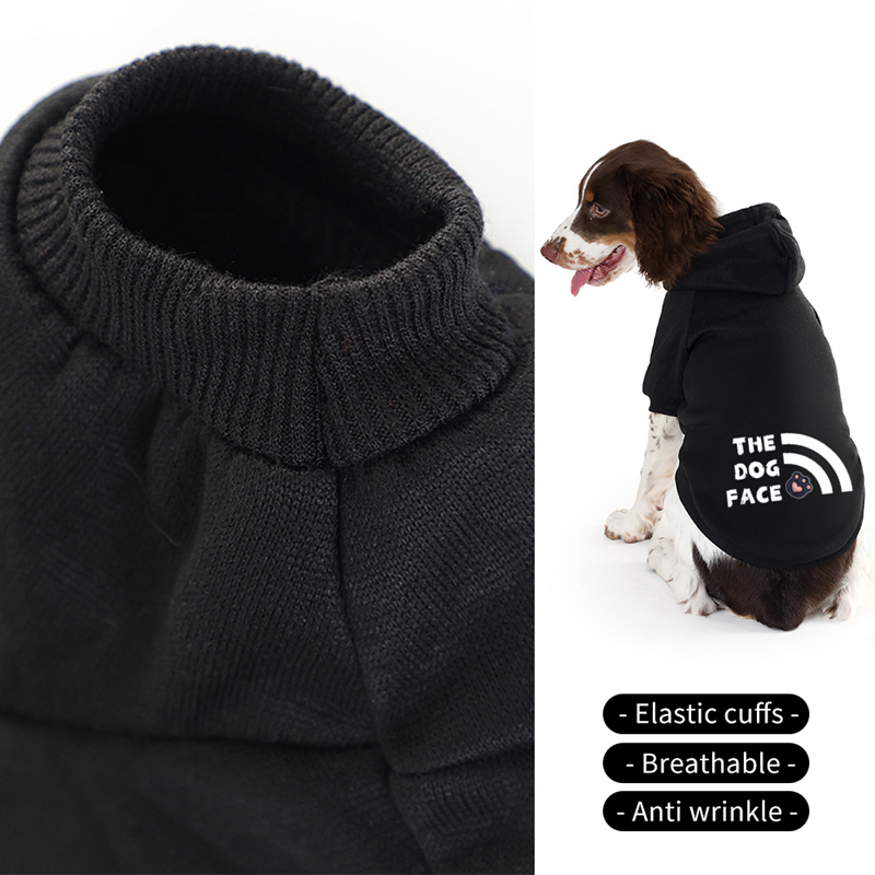 Warm Dog Hoodie for Small Medium Dogs, Dog Sweatshirts Fleece Vest with THE DOG FACE Slogan Print, Cold Weather Coats for Dog Girl Boy, Small Medium a