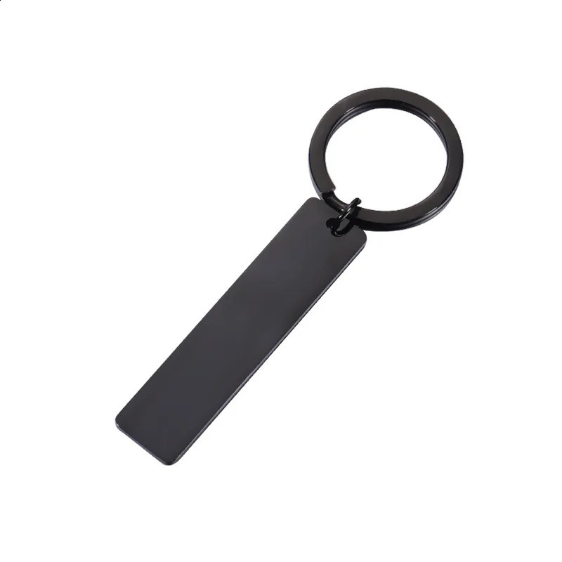 10pcs High Quality Mirror Polish 304 Stainless Steel 12x50mm Keychain 250221