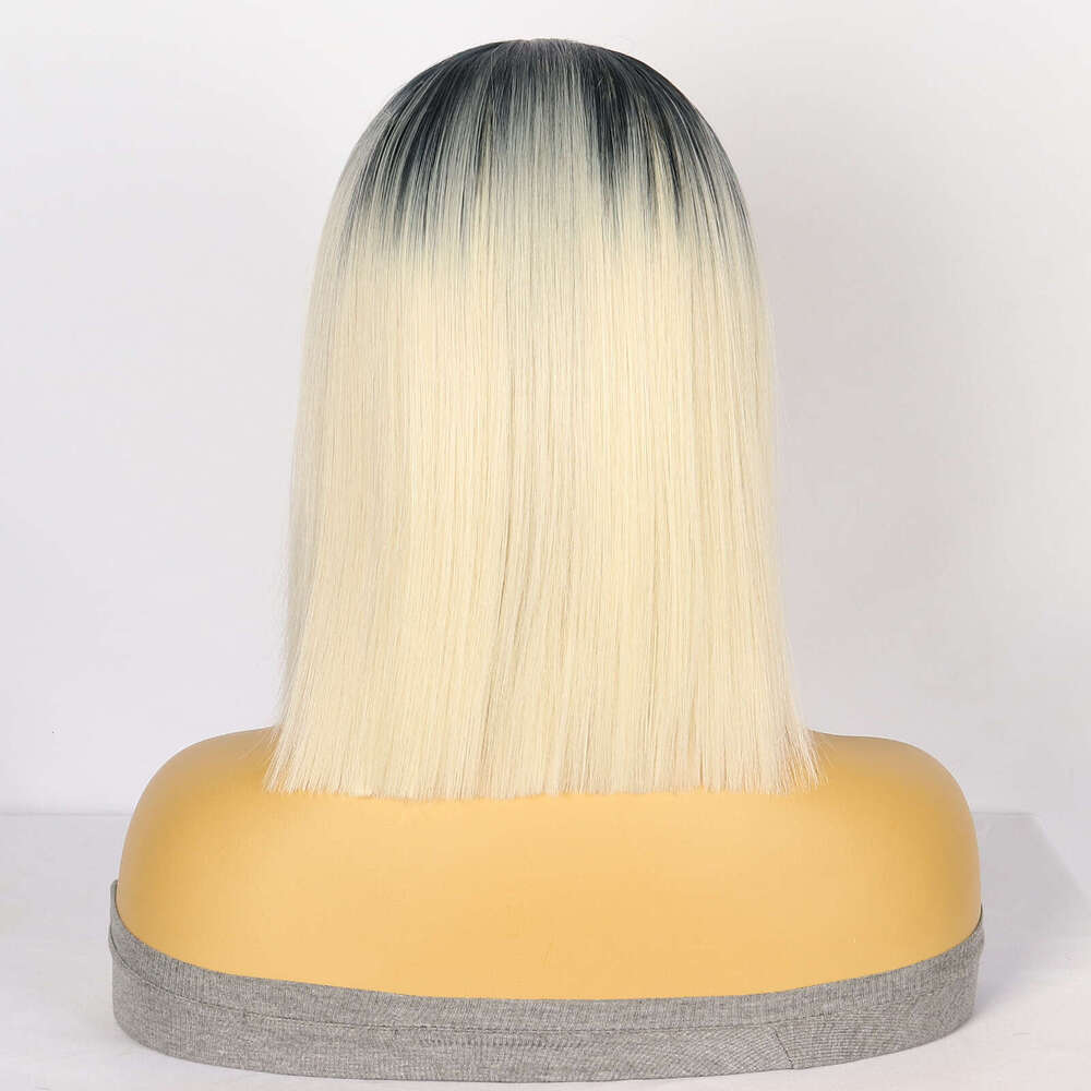 HD Front Lace Wig Popular Front Short Straight Gradient Color Wig Synthetic Full Head Cover Lace Wigs