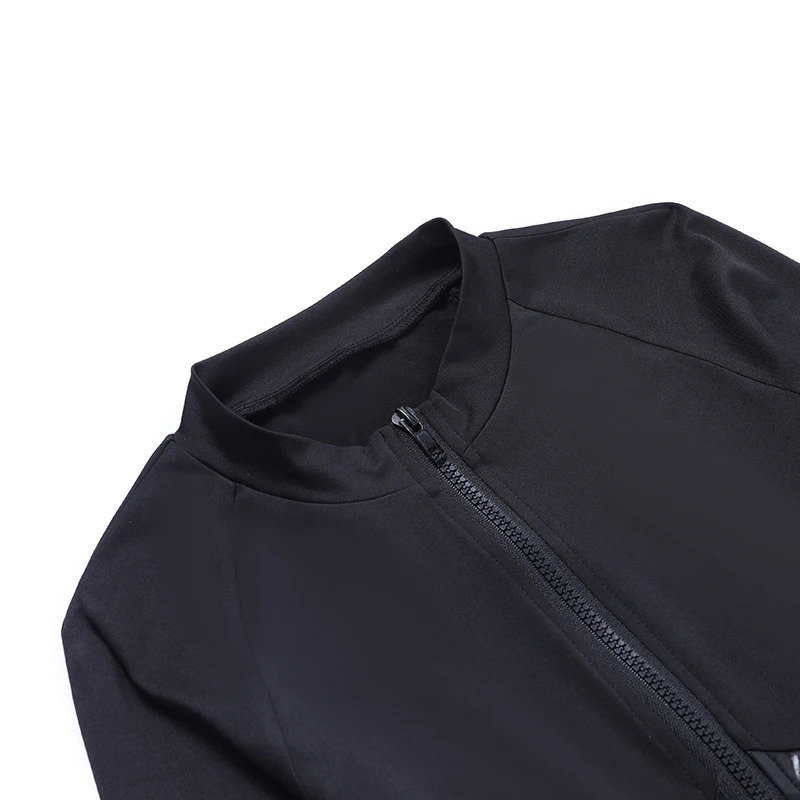 Black Sexy SkinnyJumpsuit Women Overalls O Neck Full Sleeve Zipper Sporty Jumpsuits Ladies Fashion Rompers Streetwear 250224