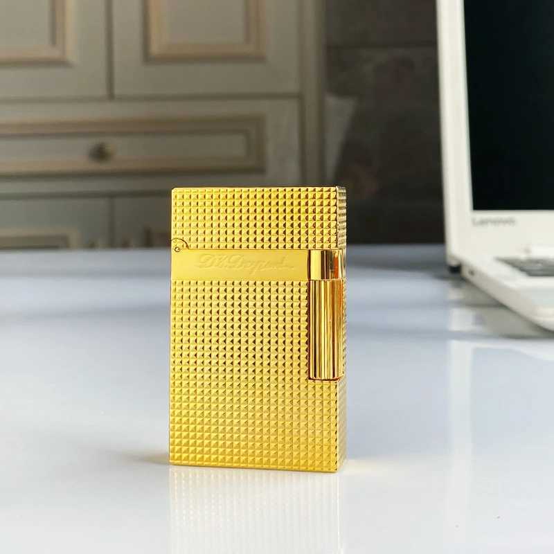 New vintage Lighter Bright Sound brass shell windproof gas lighter for cigarette mens gift Y250228