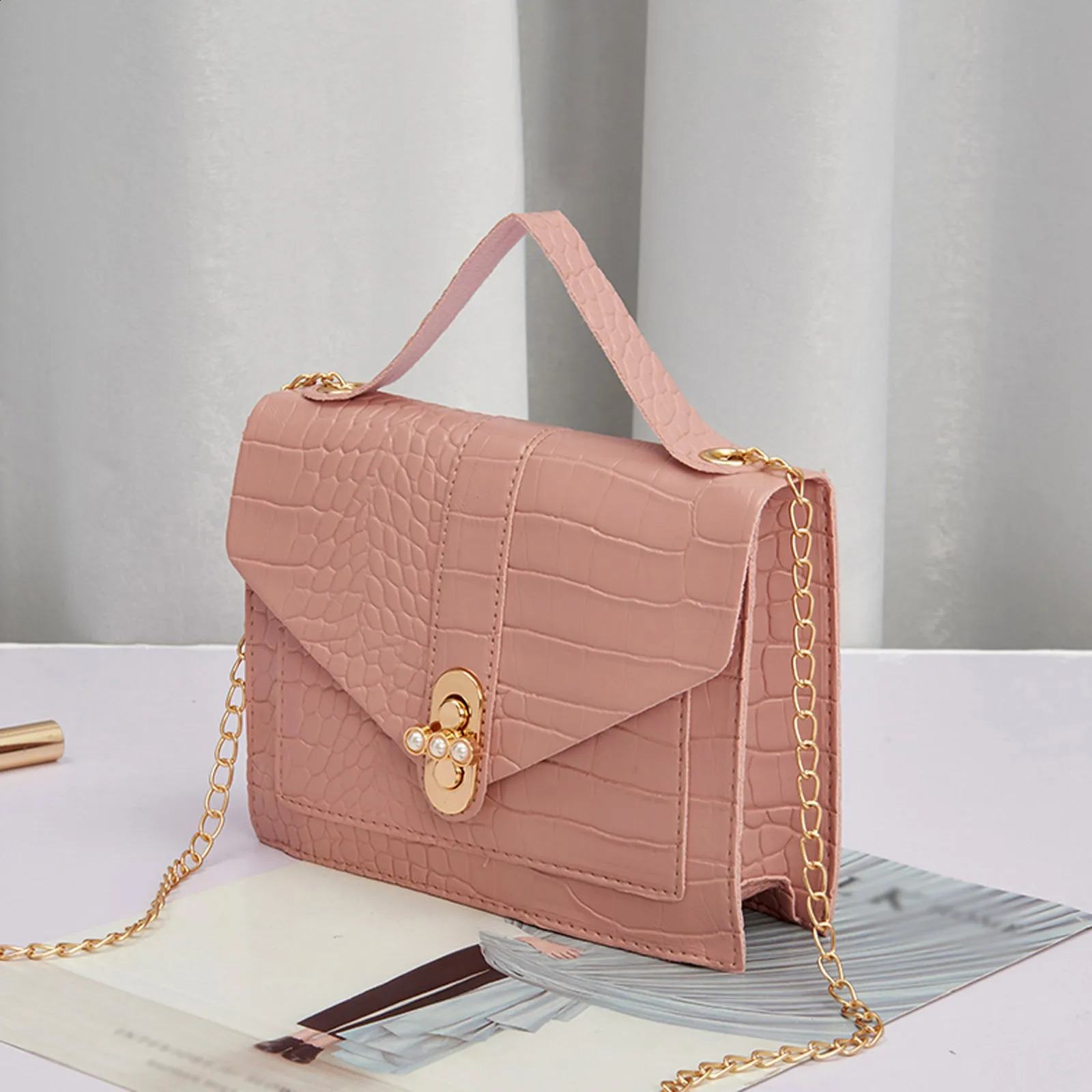 Ship from US Shoulder Straps For Bags Ladies Fashion Hasp Chain Small Square Bag Messenger Hand 250228FBB