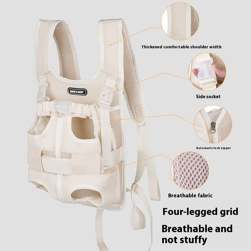 Portable Strap Backpack Small And Medium Sized Dog Carrying Chest Four Leg Pet Bag