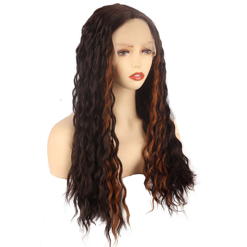 HD Front Lace Wig Front Wig Small Women S Mixed Color Long Curly Hair Synthetic Full Head Cover Lace Wigs
