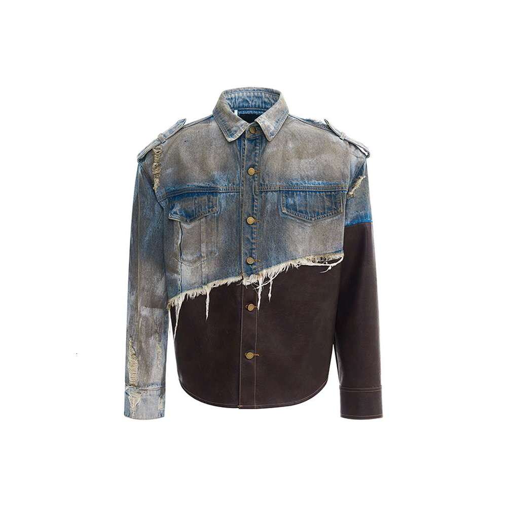 START American distressed patch made denim jacket men's patchwork jacket autumn and winter dirty jacket