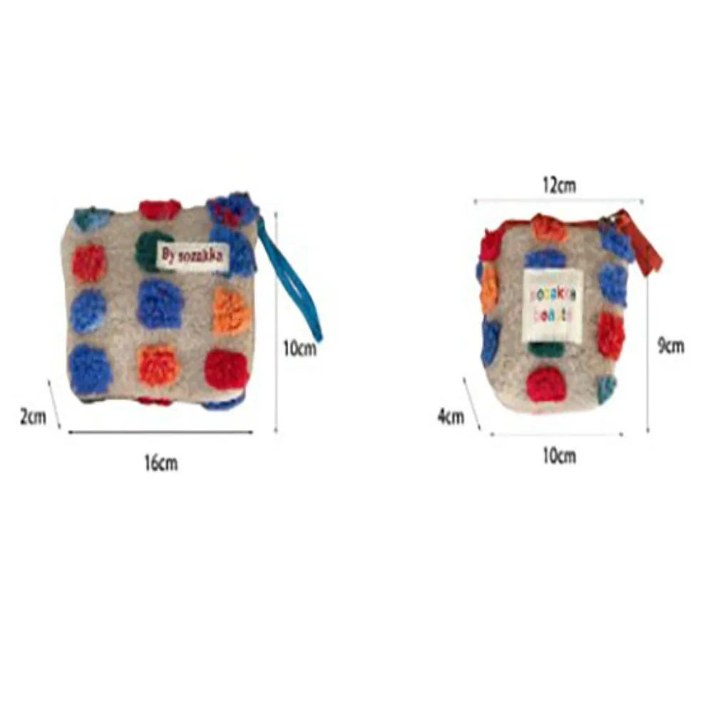 Color Plush Dots Handbags Retro n Female Fluffy Bucket Bags Large Capacity Shoulder Bag Purse Casual Tote 250221