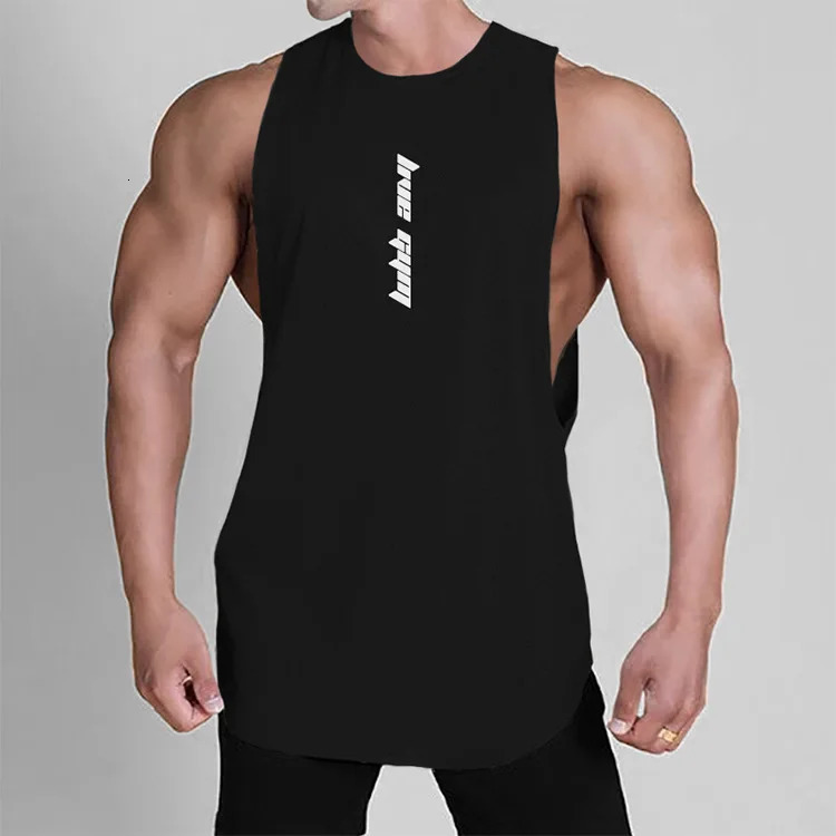Summer Y2K Sleeveless Top Men Muscle Tshirt Sport Gym Vest Cloths Mens Sport Fitness Black Tank Tops Man Camiseta Gym Hombre 250226