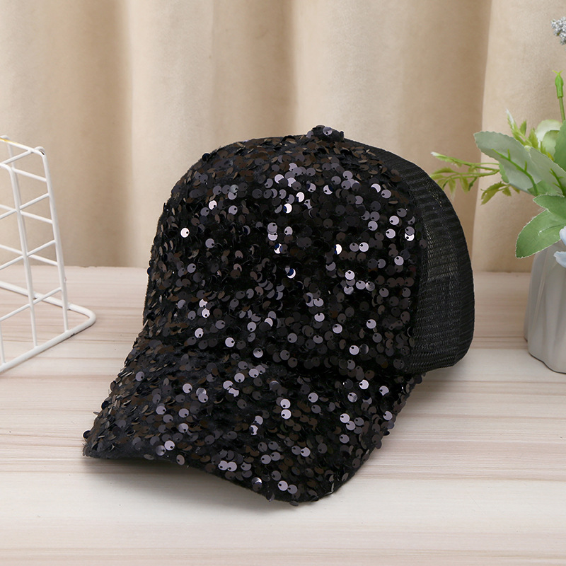 Korean version of the sunscreen sun hat children gradient sequins duck tongue hat ins tide hundred with baseball cap girls net cap wholesale