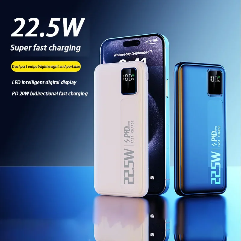 30000mAh High Capacity Power Bank 22.5W Fast Charging Powerbank Portable Battery Charger For Android Samsung Huawei NEW