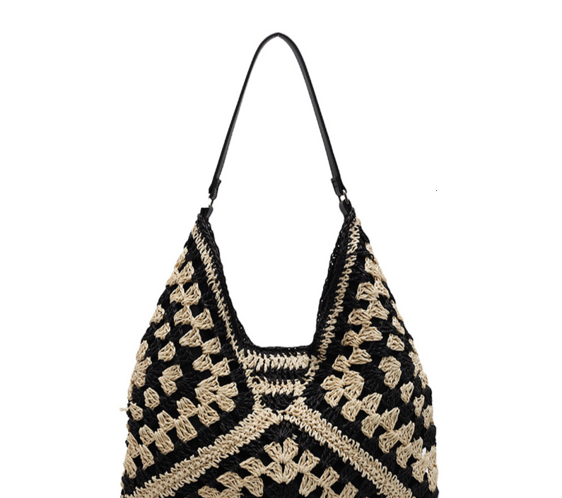 Large Capacity for Women New Summer Seaside Vacation Straw Woven Versatile Commuter Single Shoulder Tote Bag #swissmilitary