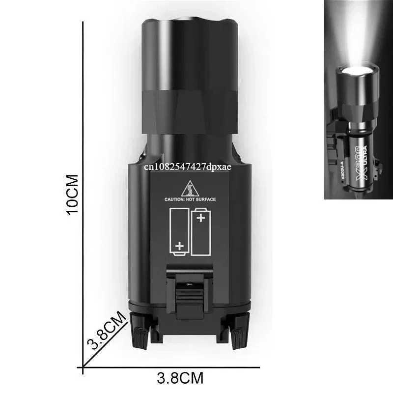TacticaFlashlight X300-B/X300U-B/ XU35 Metal Pistol Gun Strobe LED Light Fit 20mm Rail Airsoft Hanging Hunting Flashlight X250228