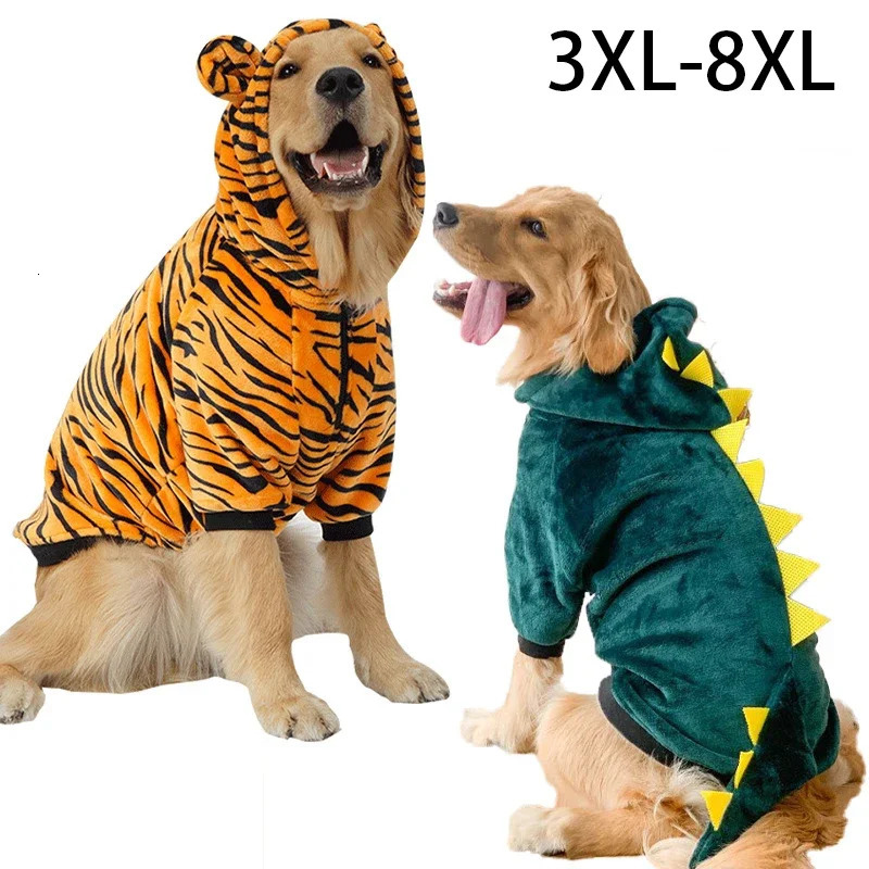 Pet Clothes for Medium Large Dogs Dog Pajama Coat Dog Hoody Winter Warm Fleece Golden Retriever Labrador Dogs Clothes Costume 250226