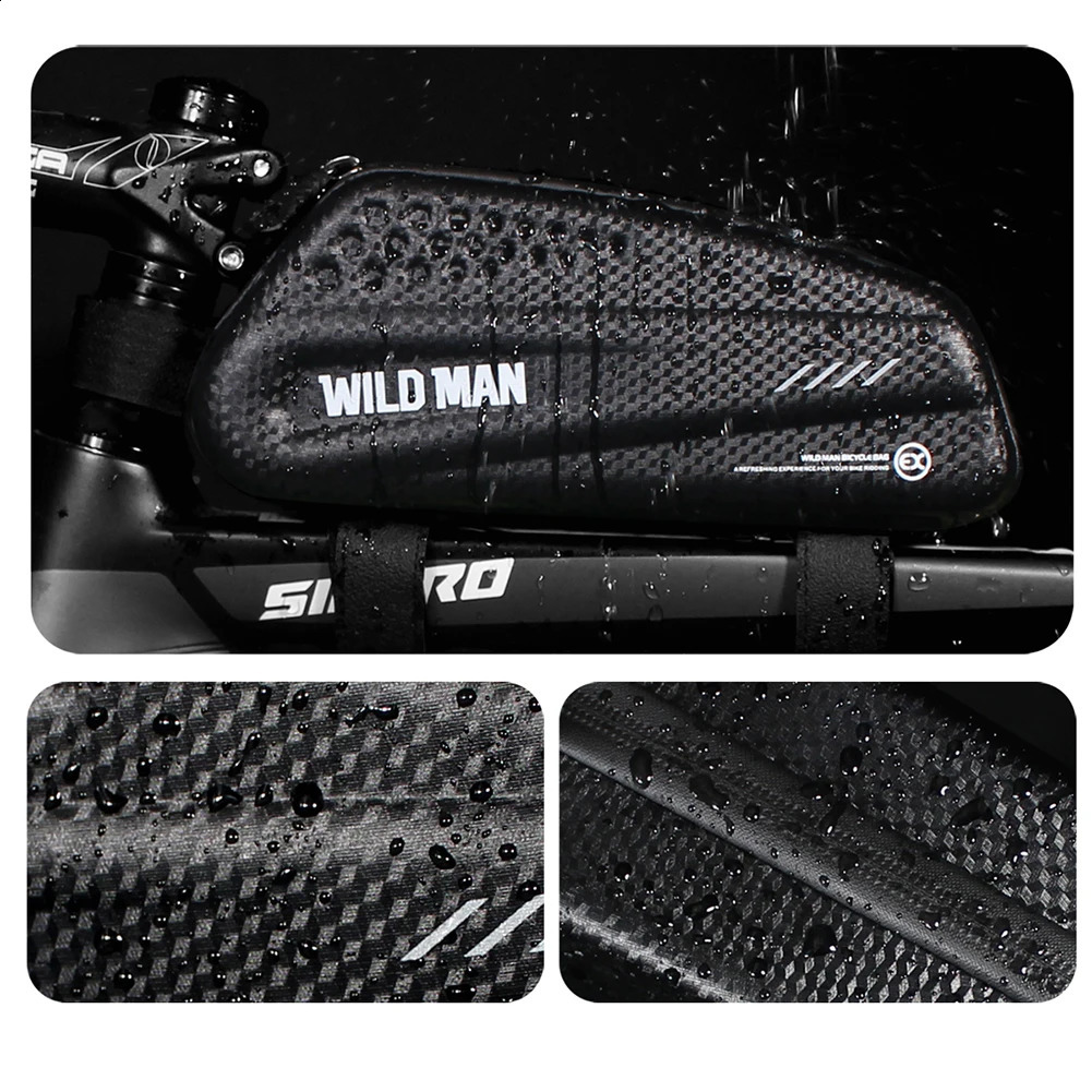 Ship from US Bicycle Bags Classic Delicate WILD MAN Hard Shell MTB Bike Saddle Pouch Frame Front Top Tube Phone Case 250228FBB