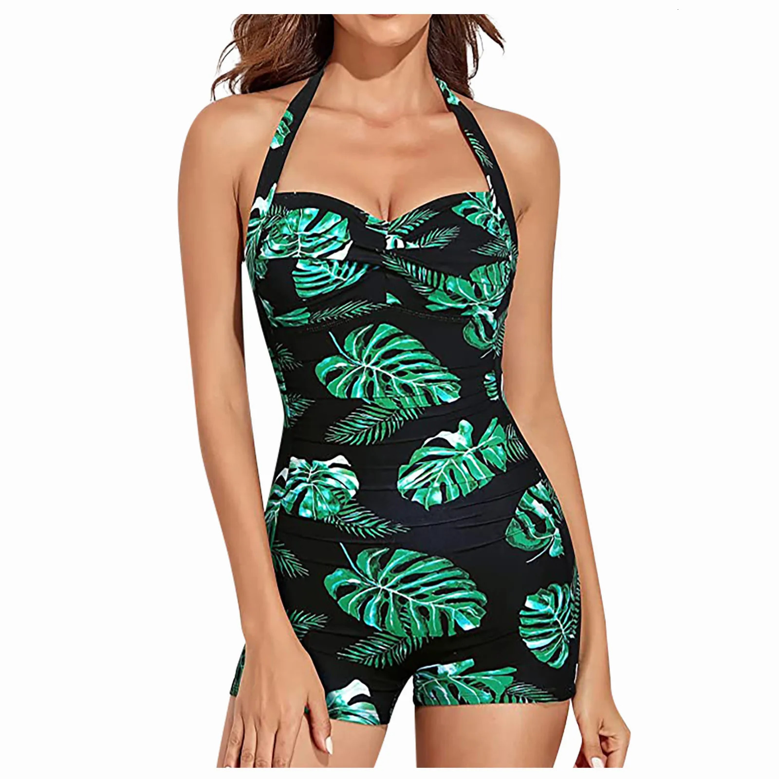 Swimsuit Woman Fashion WomenS Solid Color Sexy Sports Boxer Swimsuit Ropa De Mujer Vestidos De Bikini Mujer 250227