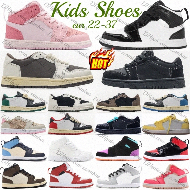 Kids Shoes Basketball Boys Toddlers Sneakers Olive Girls Children Running Trainers Youth Baby Shoe Pink Grey Black Red Blue White eur22-35 P1v7#