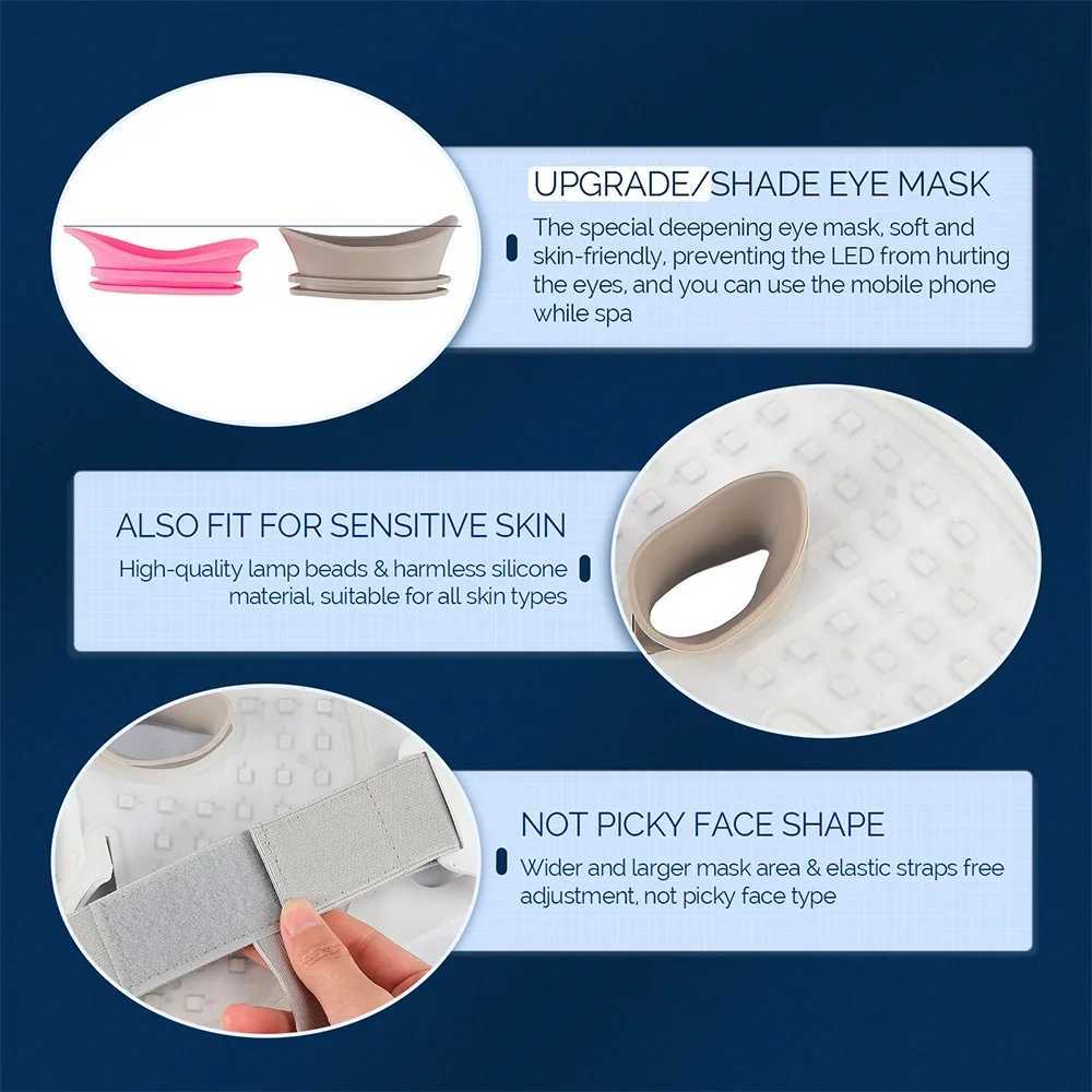 Face Neck Silicone LED Mask LED Light 7 Colors Photon Red Light Therapy Flexible Facial Beauty Mask Skin Care Anti-Ance W250228