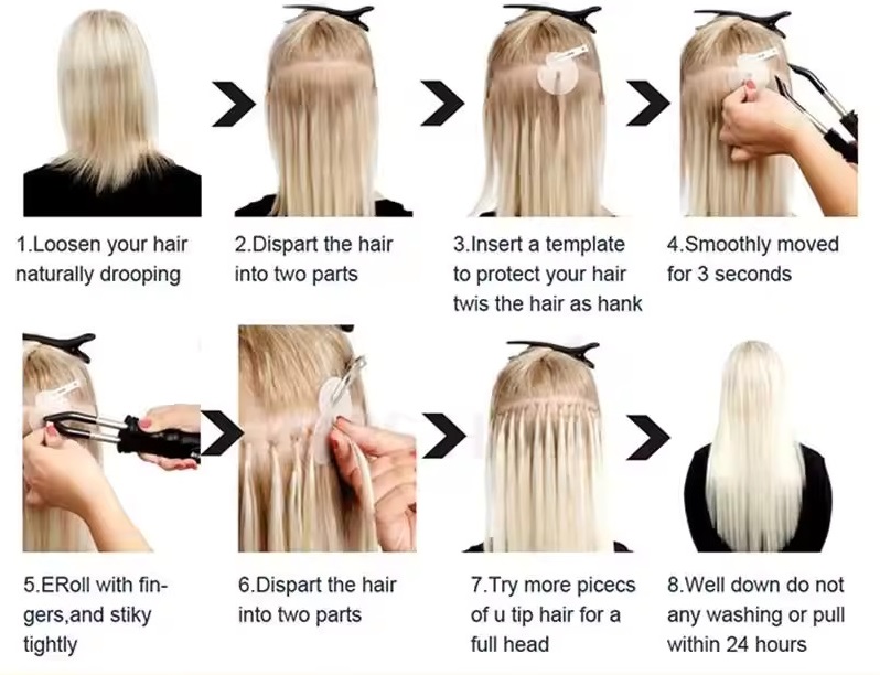 Fusion Keratin Bond Human Hair Extensions Capsule U Nail Tip Real Remy Pre Bonded Hair Platinum Blonde 16" 18" 20" 22" 50g/pack 1g