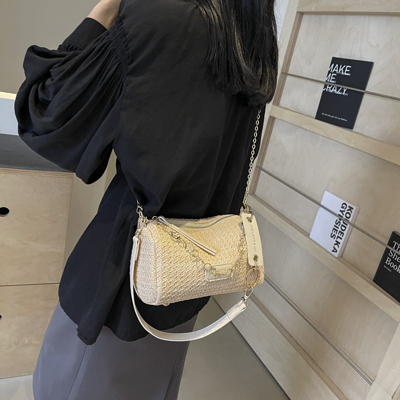Spring summer super hot pillow women's 2025 new casual and stylish seaside vacation grass woven single shoulder crossbody bag #swissmilitary