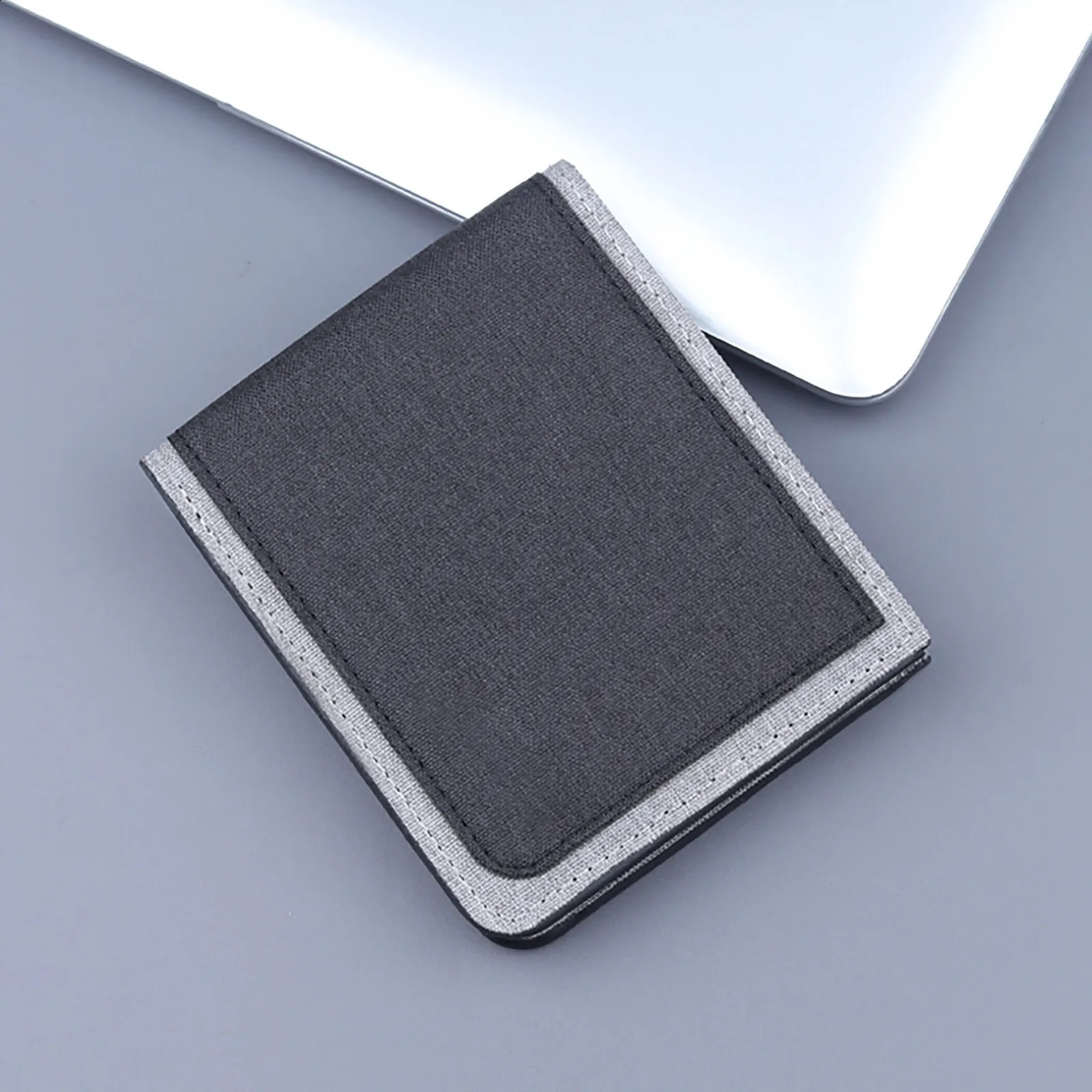 Ship from US Fashion Id Short Wallet Solid Color Men Canvas Purse Multiple Card Slots Clutch Bag Tile Slim Coin Monedero Mujer 250228FBB