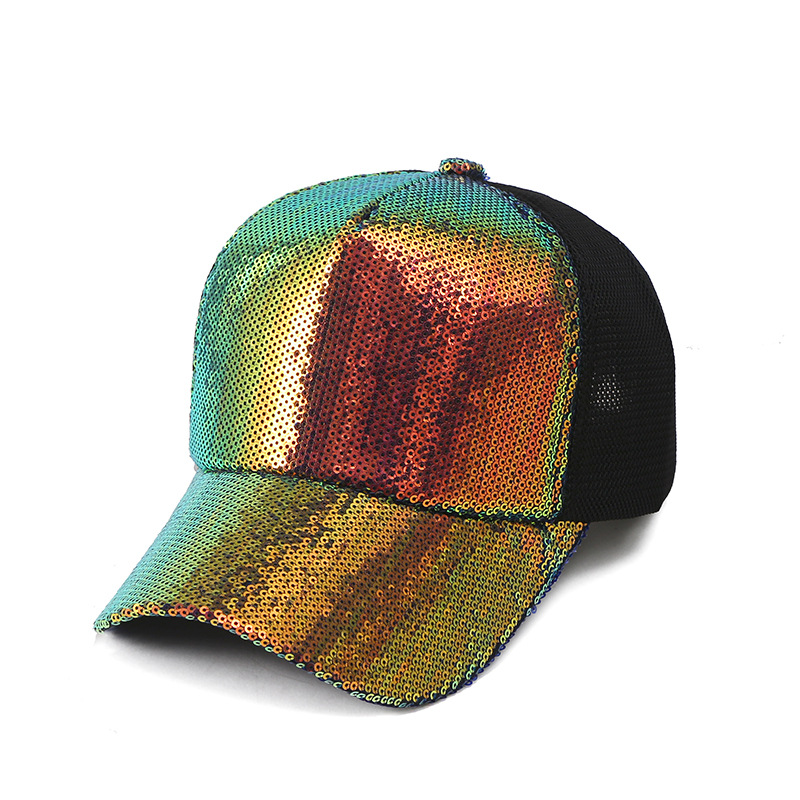 Korean version of the sequins gradient baseball cap spring and fall versatile fashion sunscreen duck tongue cap female breathable sun hat street style