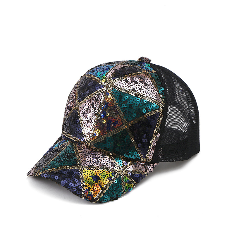 Summer sun hat fashion versatile sequins gradient baseball cap female street hip-hop wind breathable sun hat
