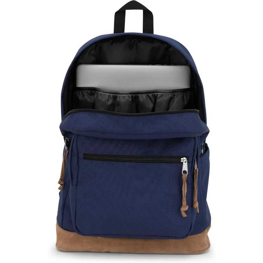 JanSport Right Pack Backpack - Durable daytime bag with Padded 15 laptop case Spacious Main Comparison Integrated Water Bottle P Z250224