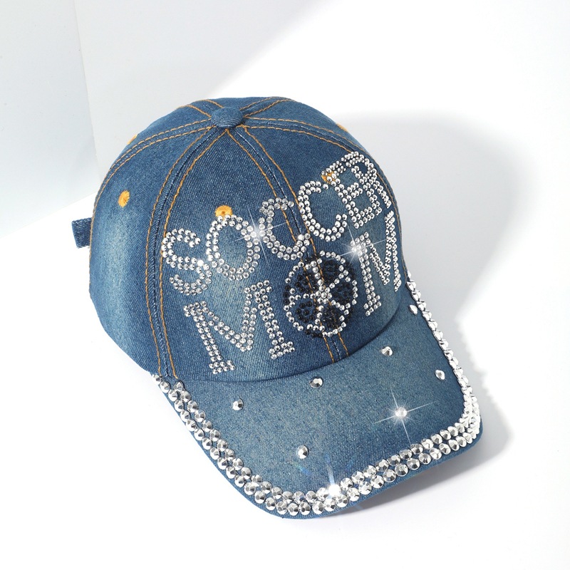 Japan and South Korea with diamonds baseball cap casual wild inlaid diamond duck tongue cap BOSS letters crown decoration cowboy sun hat sub