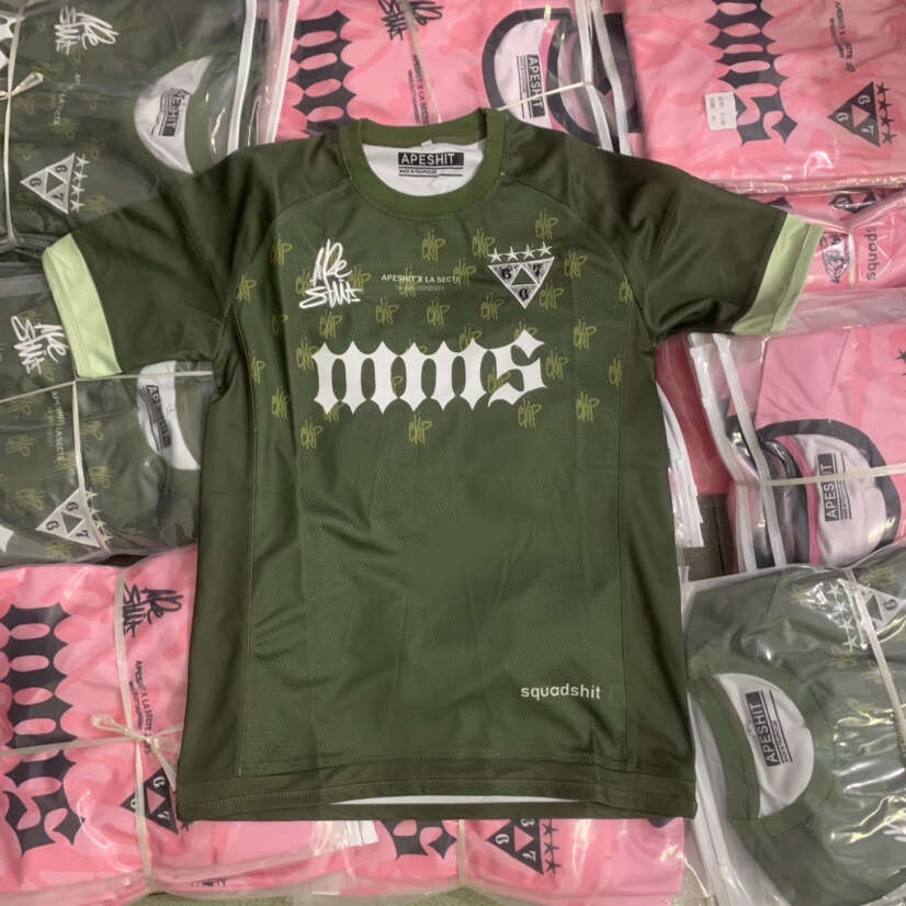 Apeshit short sleeved T-shirt, sports and leisure embroidered logo, celebrity jersey, hip-hop, rap, street fashion
