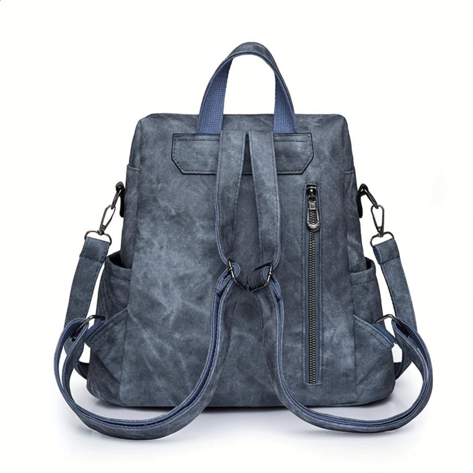 Ship from US Vintage PU Leather Backpack Purse Stylish TwoWay Bag for Women Teens Spacious Versatile Daypack Travel Work Scho 250304FBB