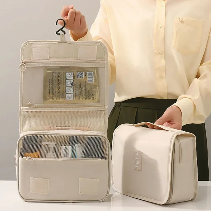 Large Capacity Toiletry Bag with Hanging Hook for Men and Women Waterproof Travel Cosmetic Bag Bathroom Storage Bag 250227