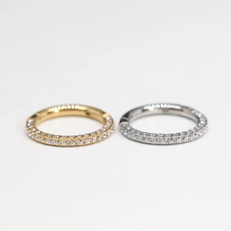 1PC ASTM F136 Piercings Hoop Earrings Nose Rings CZ Clicker Septum Tragus Cartilage Helix Ear Piercing Body Jewelry G23 250227