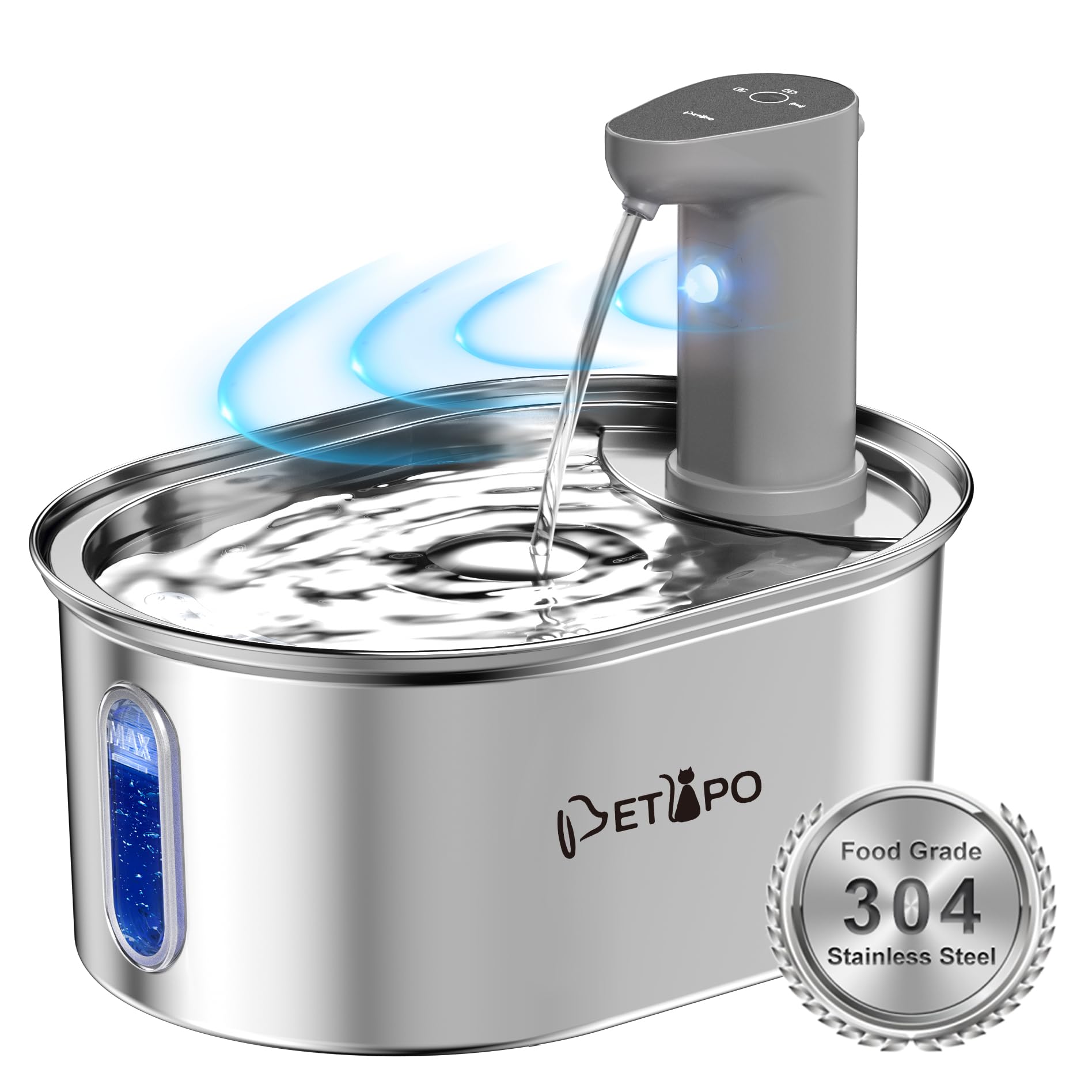 Wireless Cat Water Fountain Stainless Steel
