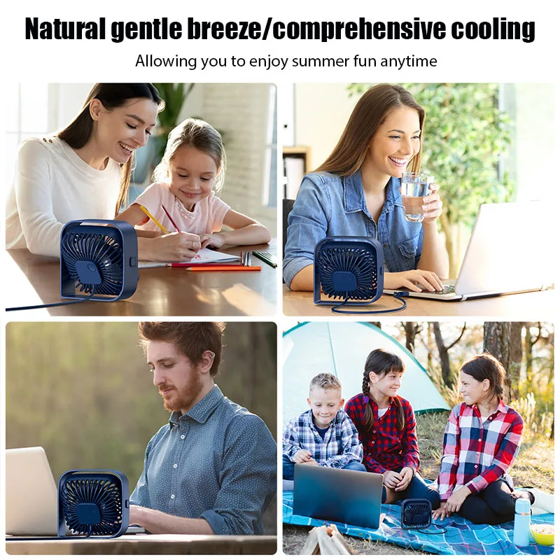 USB Desk Fan 360° Rotatable Head Mini Table Electric Fan Home Office Room Desktop fan Portable Air Cooler Strong Wind ventilador