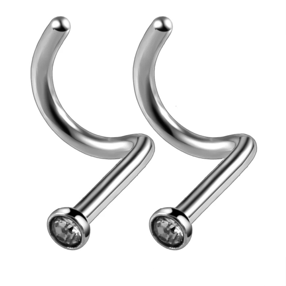 100Pcs/lot 18G 20G Nostril Piercings CZ Crystal Piercing Nose Stud Stainless Steel Star Nose Rings Nariz Piercing Body Jewelry 250227