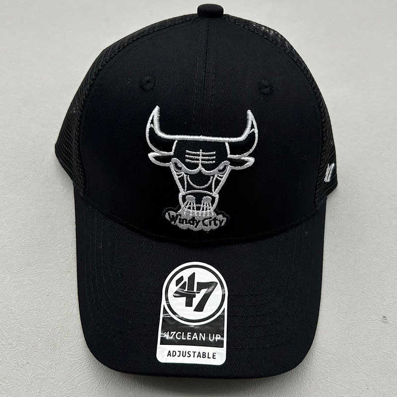 Ball Caps 47brand Bulls baseball cap fashionable hip-hop sports outdoor sun hat embroidered basketball curved brim z250228