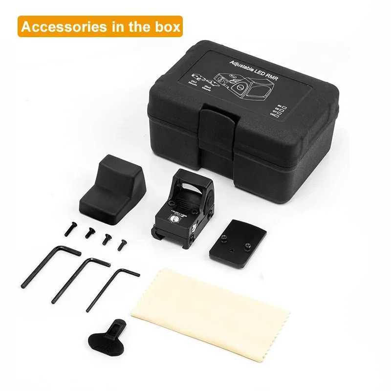Mini RMR Red Dot Sight Collimator Rifle Reflex Sight Scope fit 20mm Weaver Rail Airsoft / Hunting Rifle Triangle x Dot x X250228