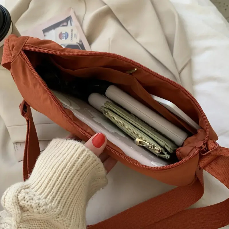 Simple n Womens Messenger Bag Fashion Ladies Nylon Hobos Small Shoulder Bags Vintage Female Girls Purse Cloth Handbags 250218