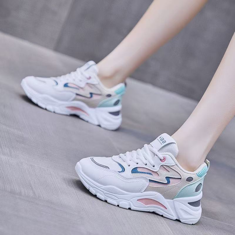 Top quality Brand High Quality New Style Free Delivery Designer 2025 Leisure Fashion Women's Sport Color Block Thick Sole Lace-up Running Woman S