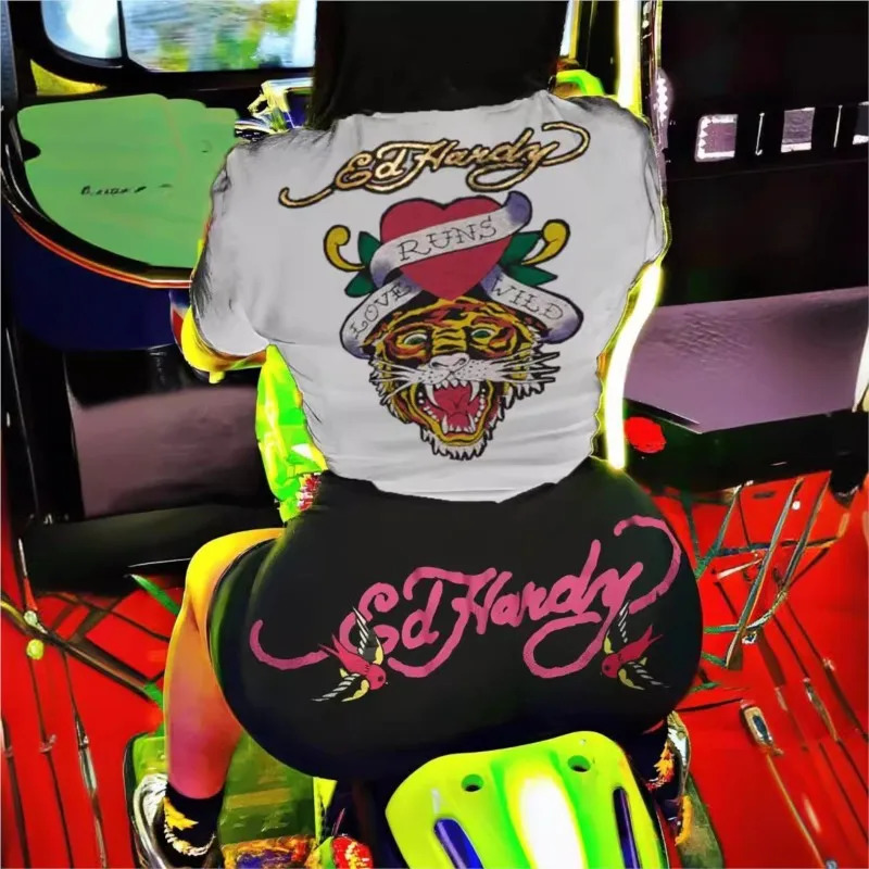 Womens 2 Piece Set Short Sleeve Crop T Shirt Casual Shorts Suit Y2K Sexy Night Club Party Summer Outfits Workout Tracksuits 250227