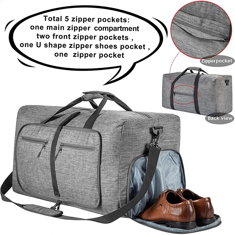 Large Capacity Foldable Travel Duffel Bag Lightweight Waterproof Travel Bags for Women Men Portable Fitness sport trips Handbag 250224