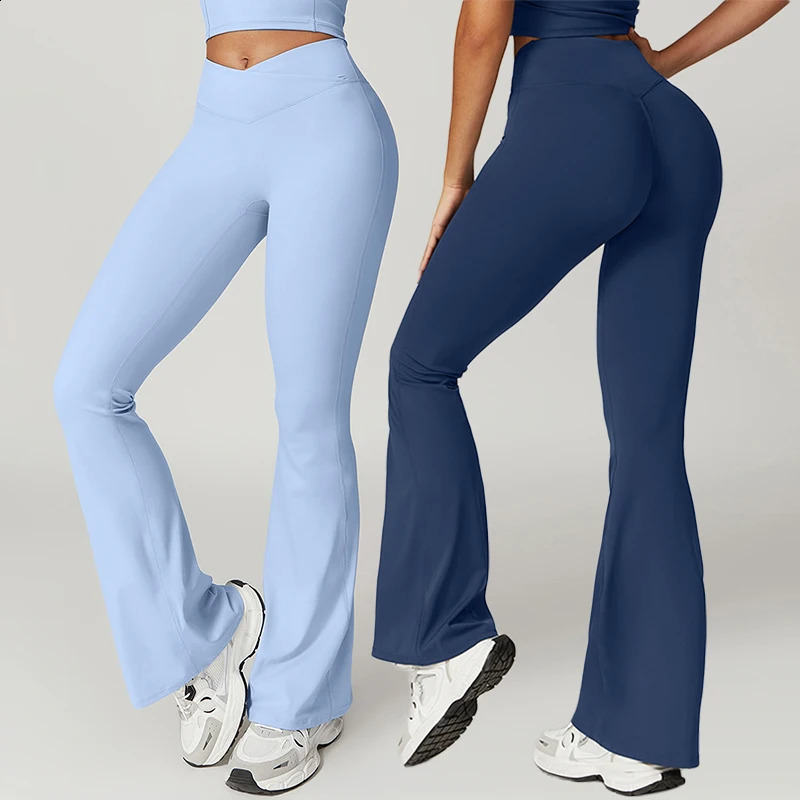 Sports Flared Leggings Womens Gym Yoga Pants Fitness High Waist Wide Leg Tights Legging Casual Workout Flared Trousers Clothing 250226