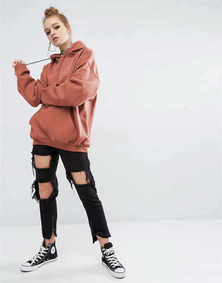 Wholesale Women Quality Cotton Sweatshirt Pullover Solid Color Custom Womens Hoodie Embroidered