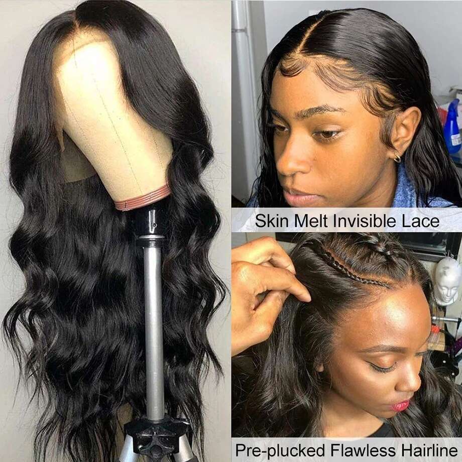 HD Front Lace Wig Hand Hook Front Women S Big Wave Long Curled Hair Synthetic Headset Lace Wig Black