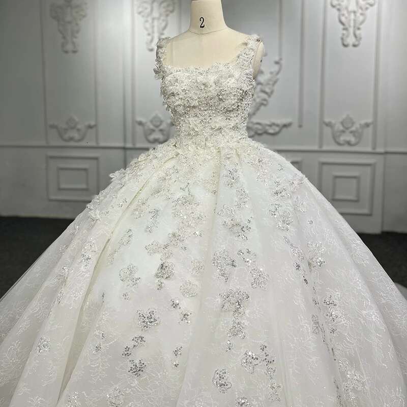 Modern For Women Bride Custom Organza Ball Gown Square Collar Wedding Dresses Appliques Robe Marriage