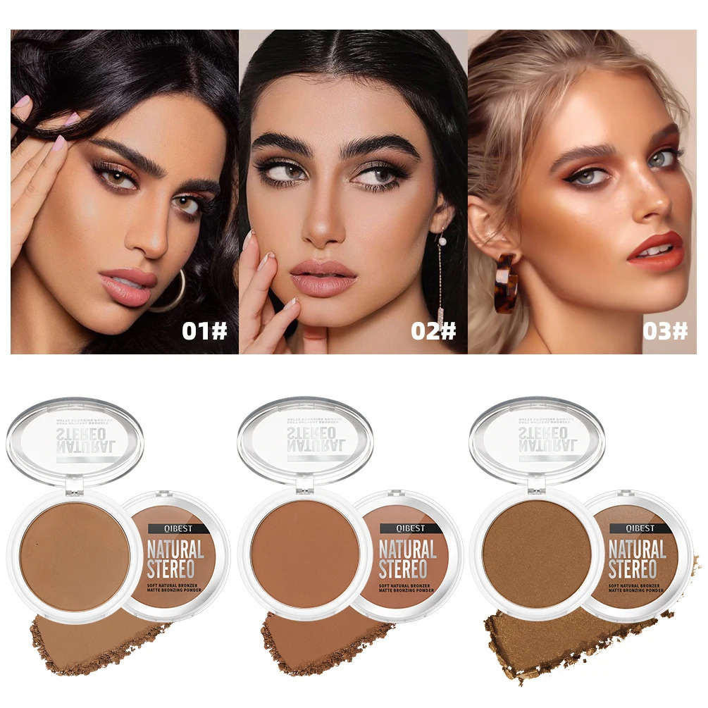 3D Bronze Matte Wheat Contour Powder Palette Makeup Natural Highlights Modification Waterproof Durable 250219